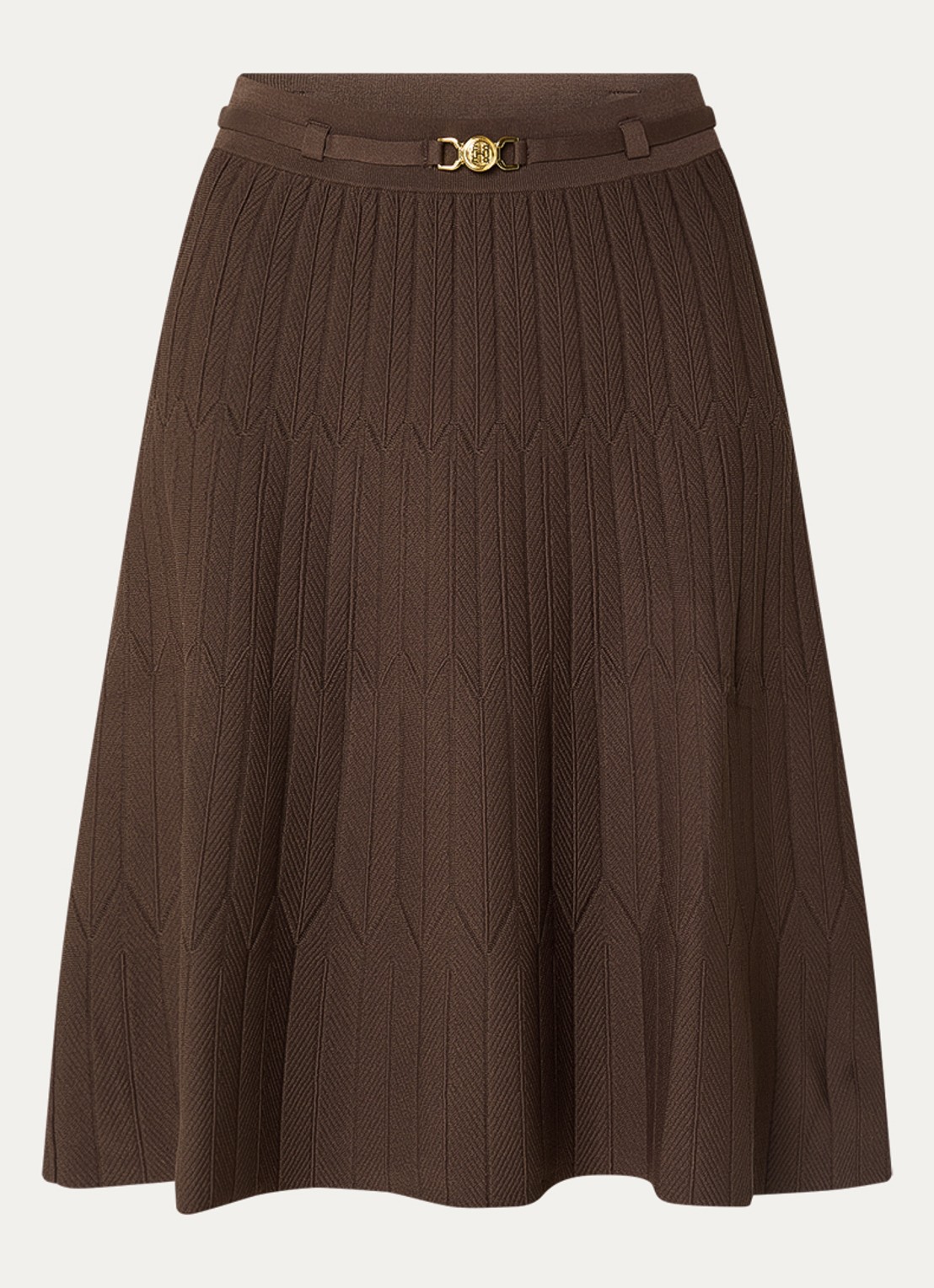 Fifth House Malya midi rok met structuur - voorkant 2 bruin
