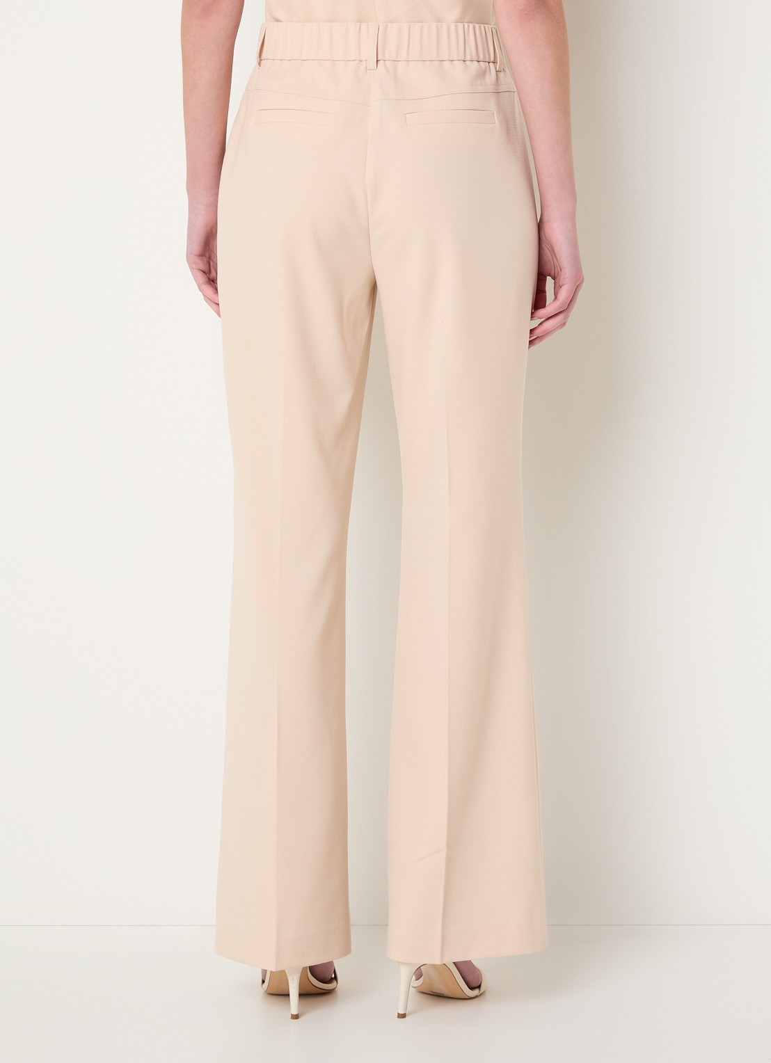 Fifth House Manon high waist wide fit pantalon met opgestikte zakken - achterkant 4 perzikroze