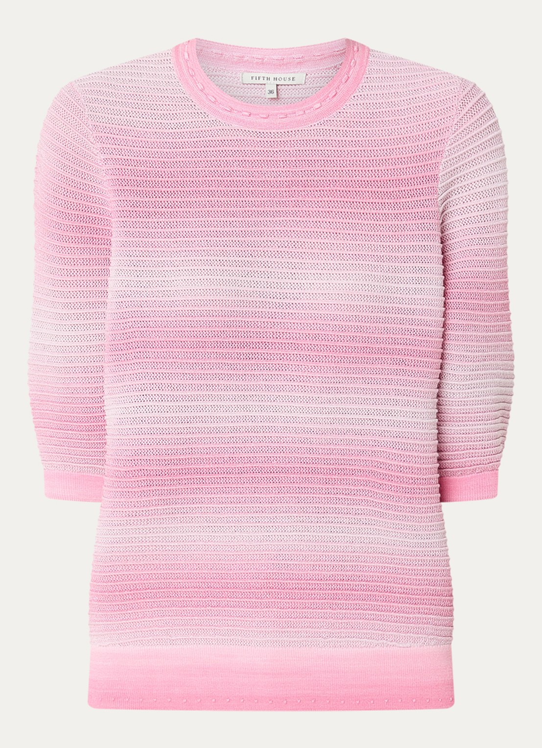 Fifth House Marylou grofgebreide top met lurex - voorkant 2 roze