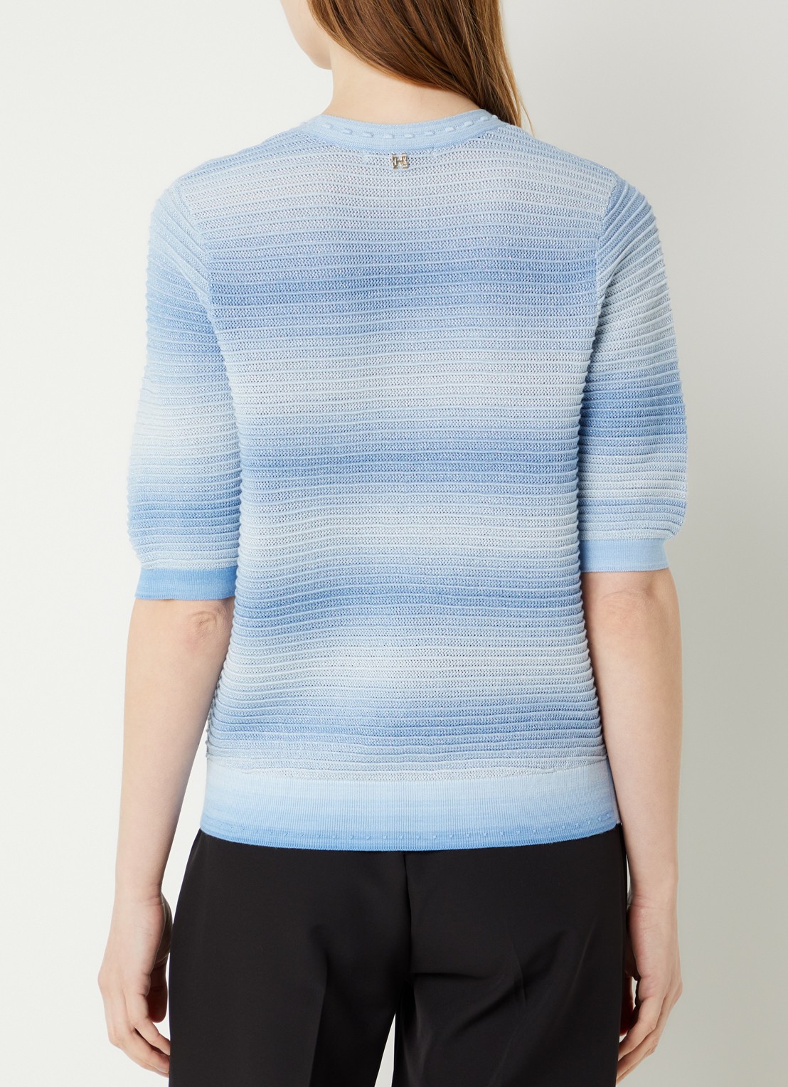 Fifth House Marylou grofgebreide top met lurex - achterkant blauw