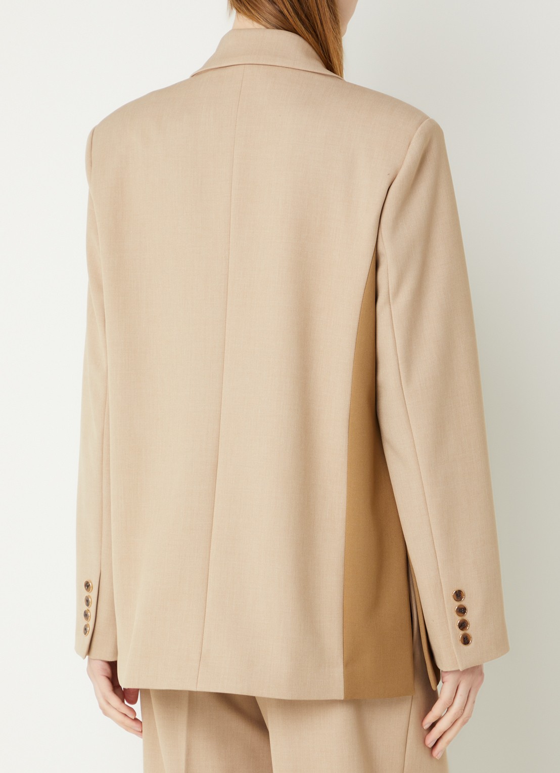Fifth House Matascha blazer met schoudervulling en klepzakken - achterkant 3 beige