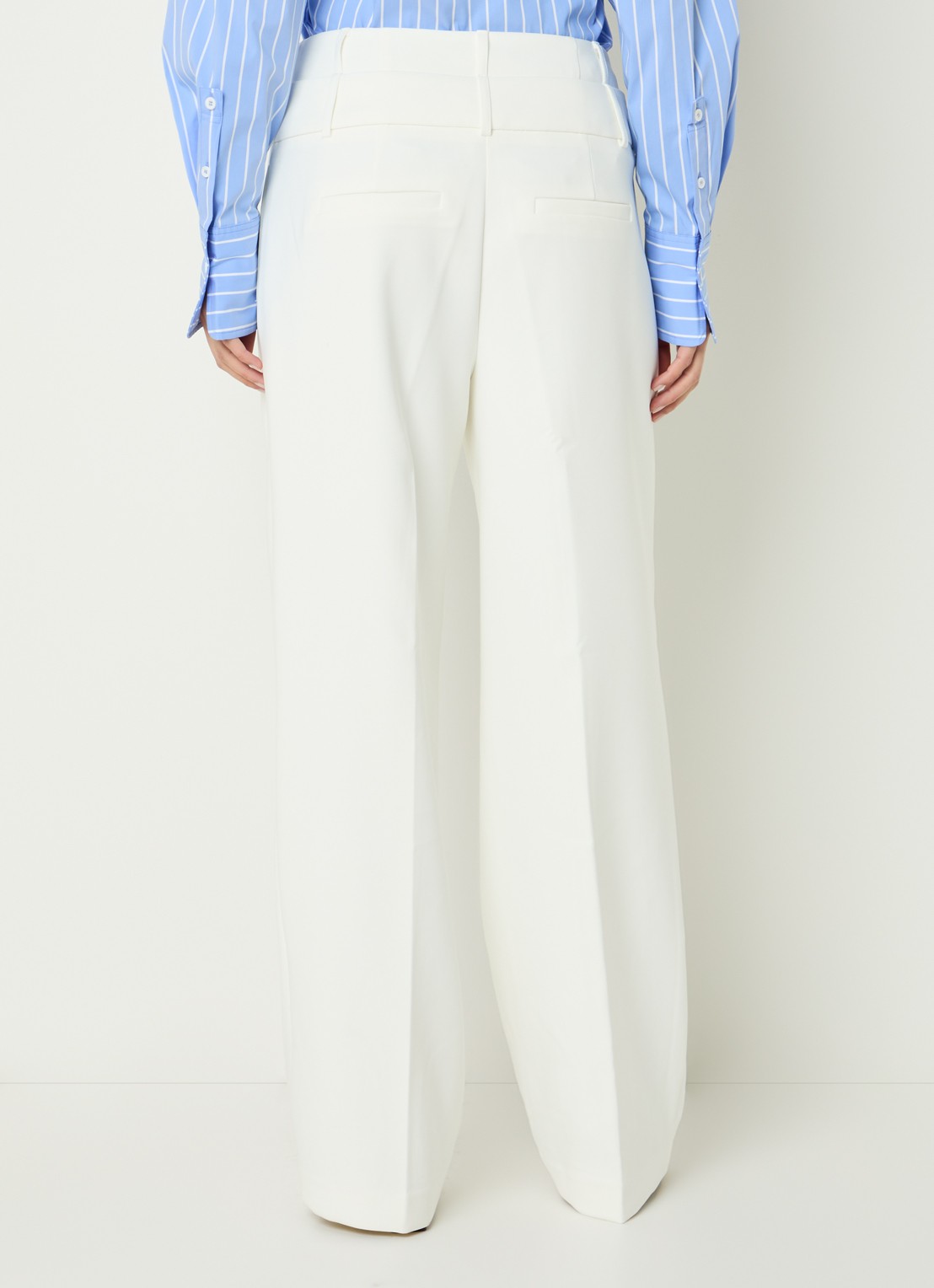 Fifth House Melodi high waist straight fit pantalon met steekzakken - achterkant gebroken wit
