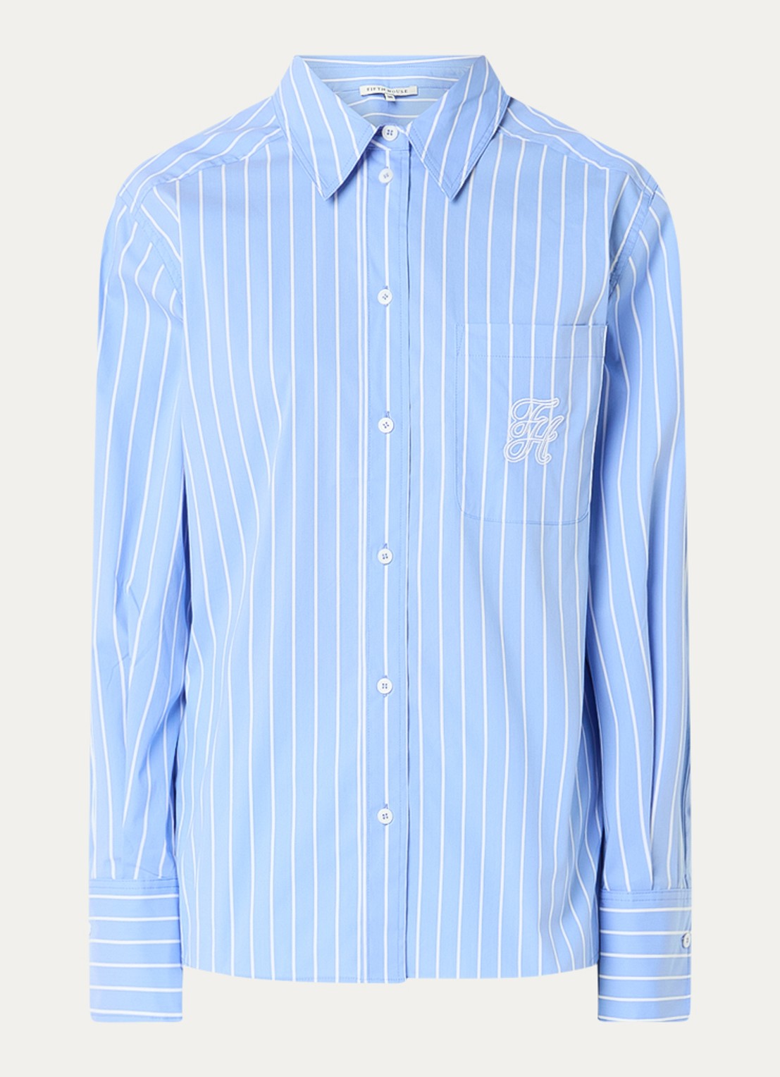 Fifth House Mirre blouse met sreepprint - voorkant lavendel