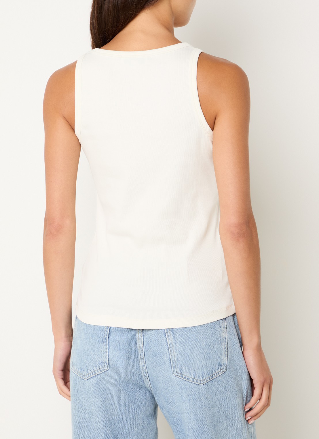 Fifth House Moss tanktop met ribstructuur - achterkant gebroken wit