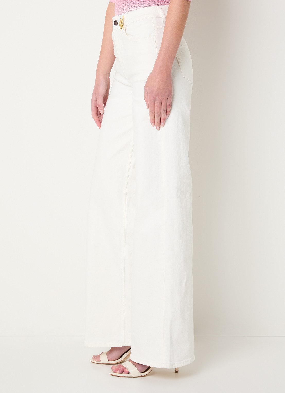 Fifth House Myles high waist wide leg jeans met gekleurde wassing - detail 5 gebroken wit