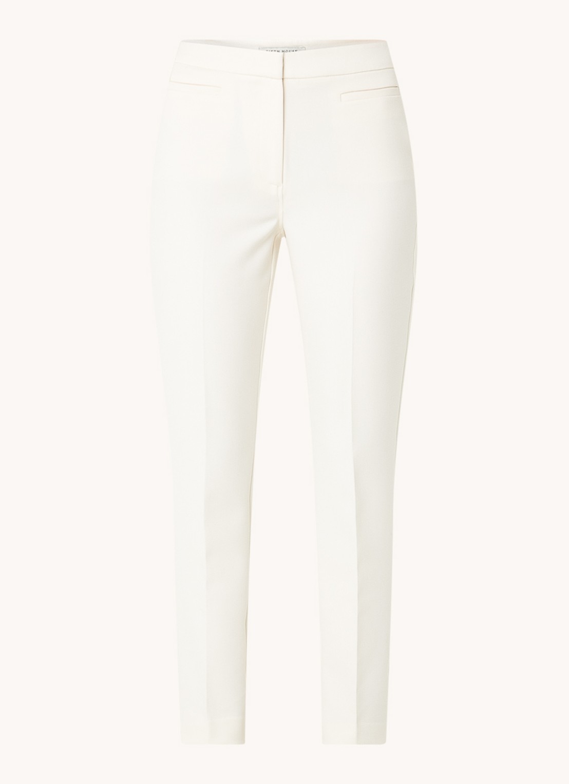 Fifth House Nato high waist slim fit cropped pantalon met steekzakken - voorkant 2 gebroken wit