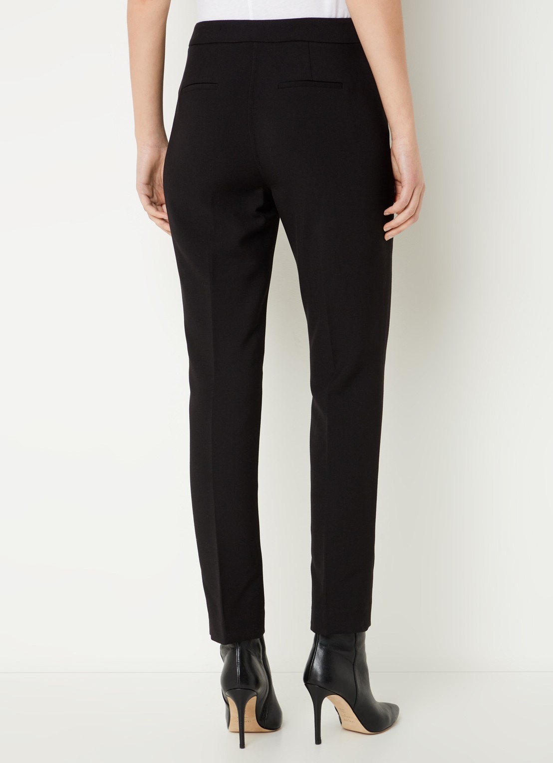 Fifth House Nato high waist slim fit cropped pantalon met steekzakken - achterkant 3 zwart