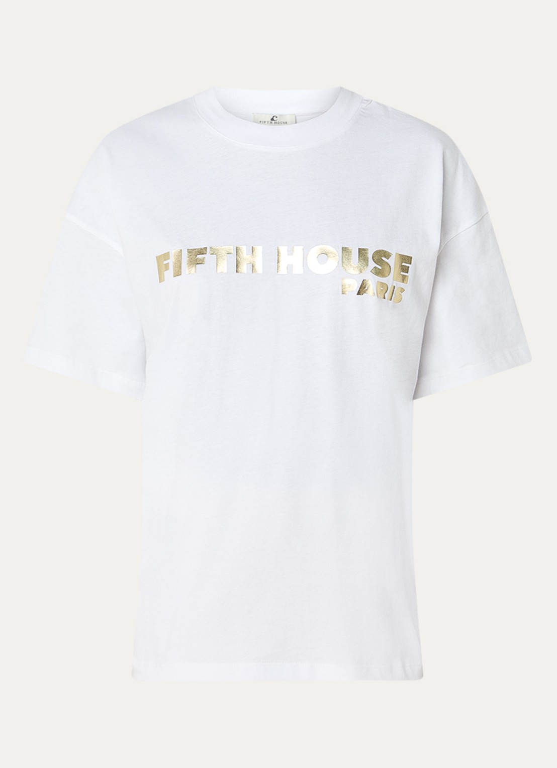 Fifth House Neena T-shirt met logo - voorkant 3 wit