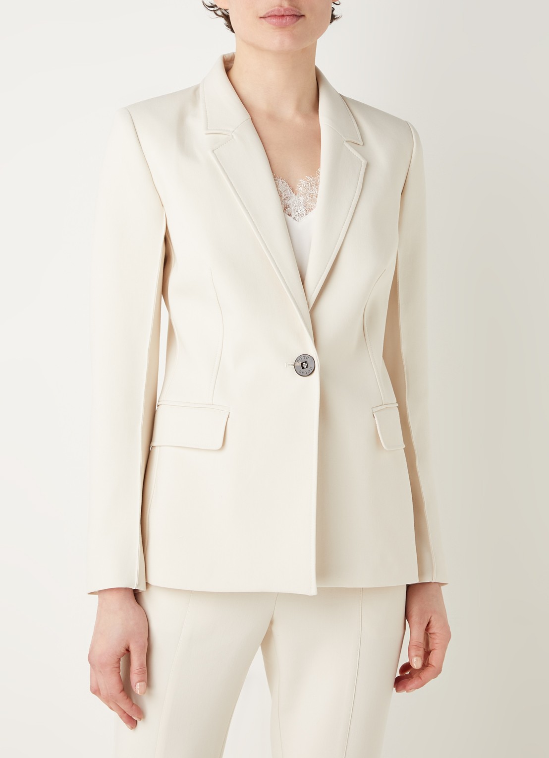 Fifth House Nenzo blazer met klepzakken - detail 4 creme