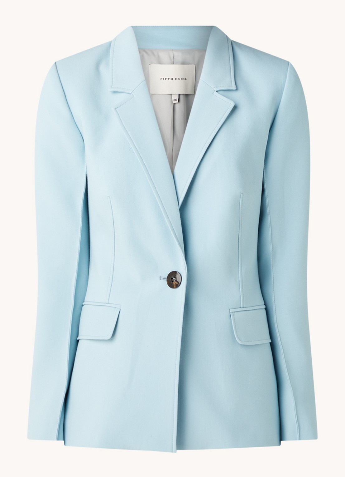 Fifth House Nenzo blazer met klepzakken - voorkant lichtblauw