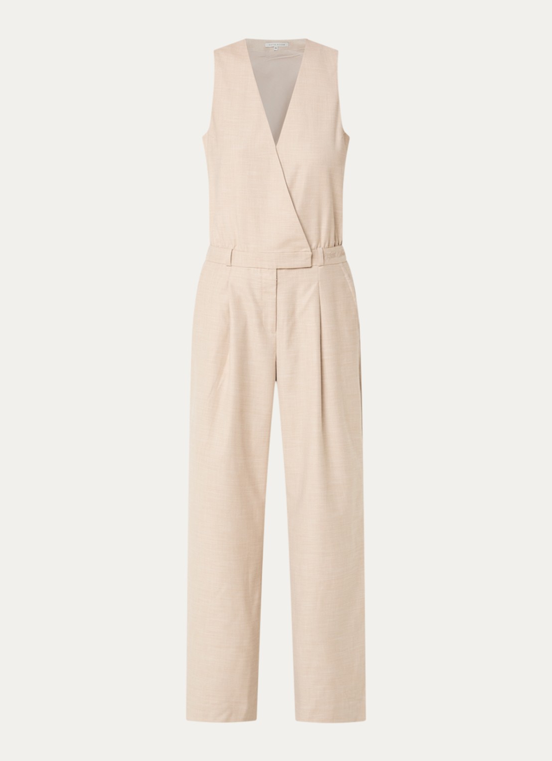 Fifth House Odil loose fit jumpsuit met steekzakken - voorkant 3 beige