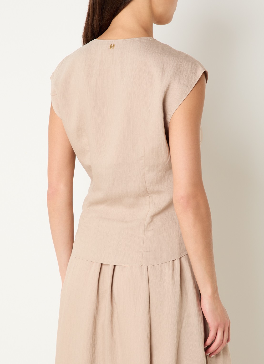 Fifth House Olli top met V-hals - achterkant 2 beige
