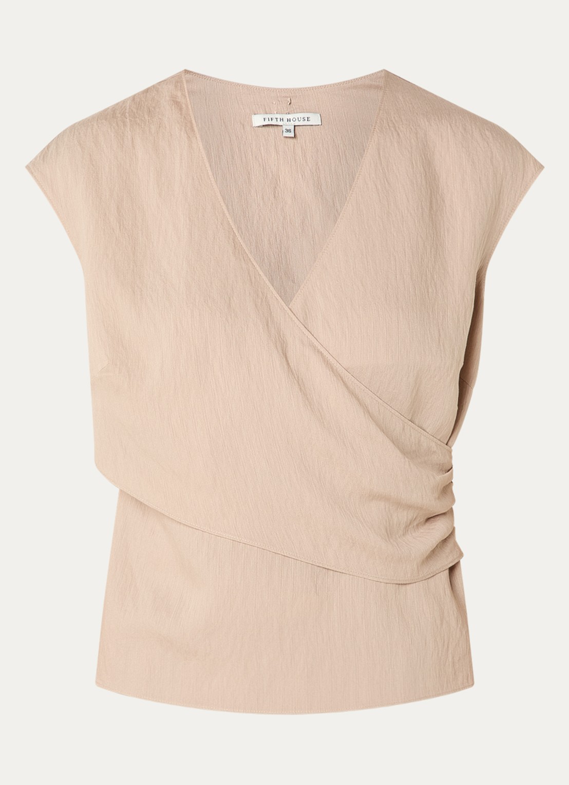 Fifth House Olli top met V-hals - voorkant 3 beige