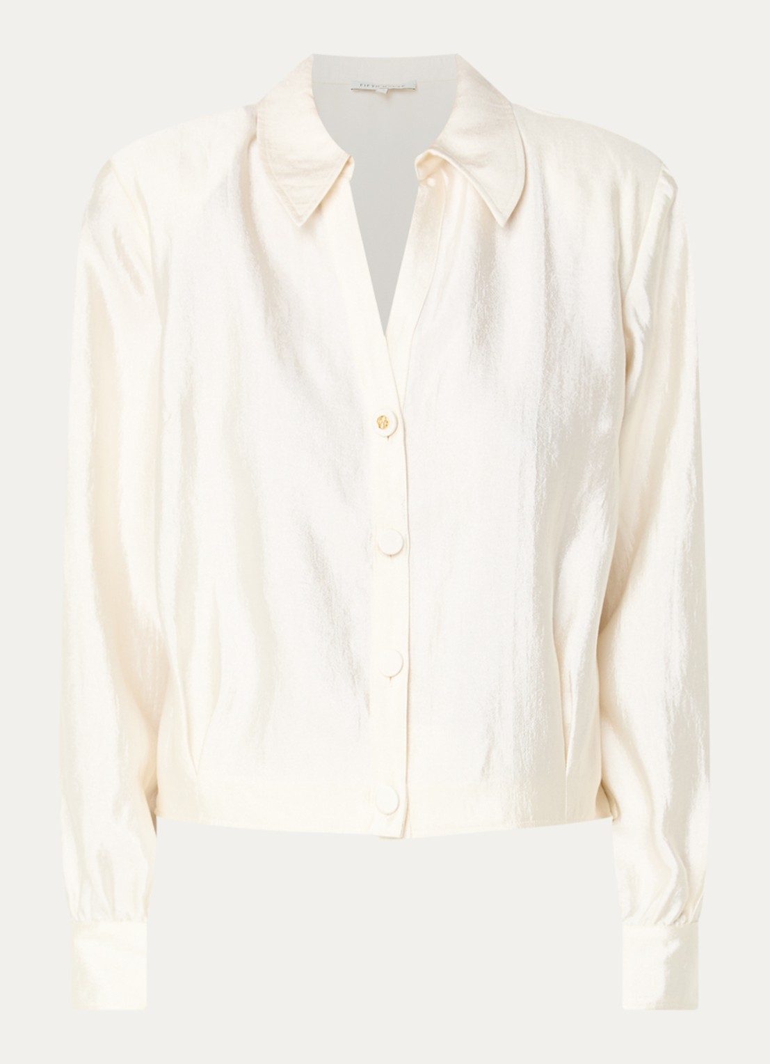 Fifth House Orlando blouse met structuur - voorkant 2 wit