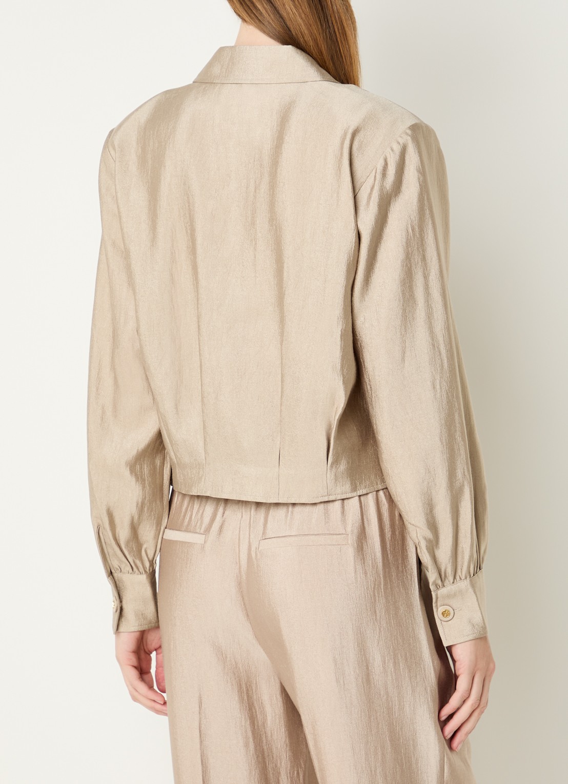 Fifth House Orlando blouse met structuur - achterkant beige