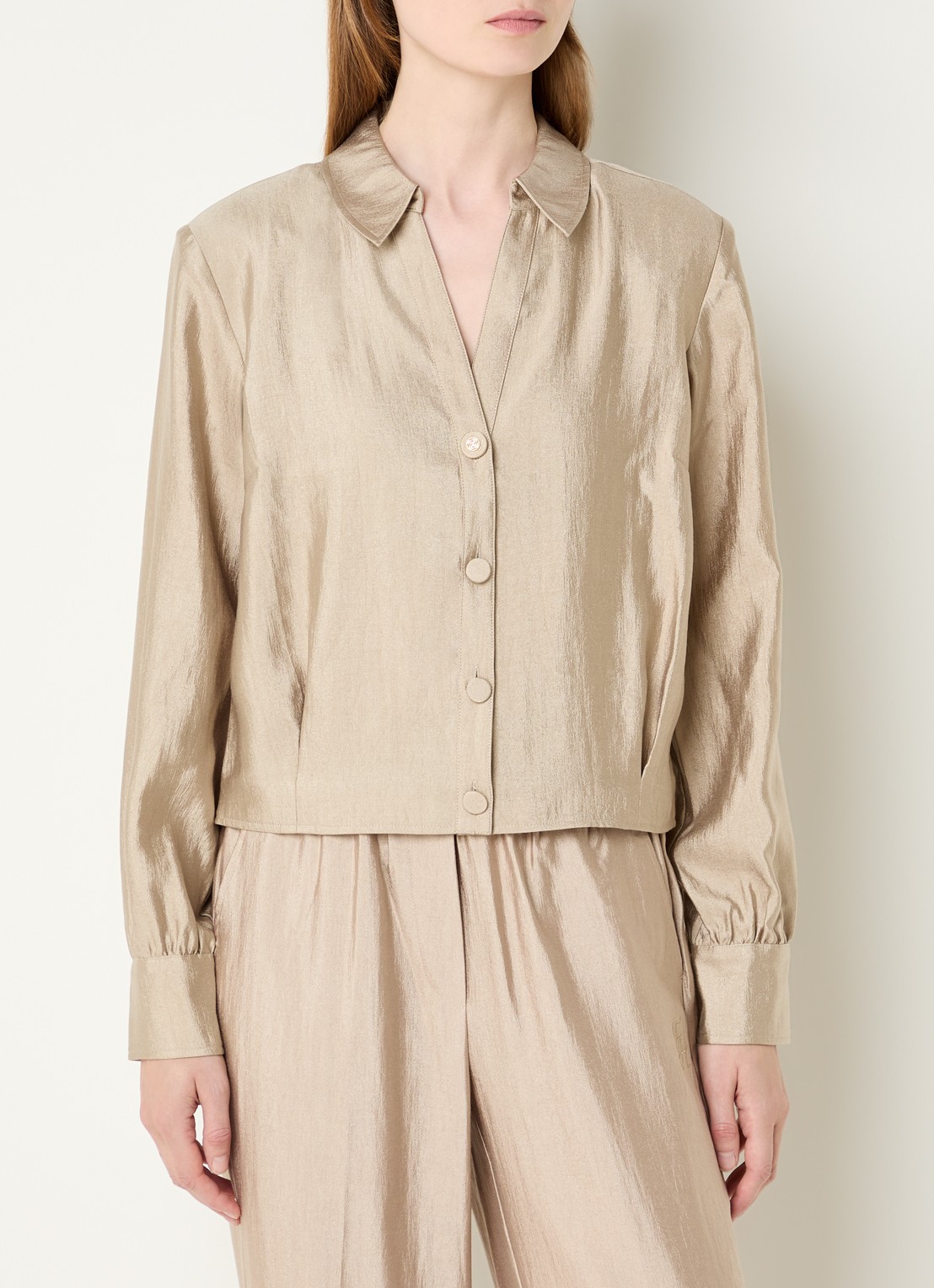 Fifth House Orlando blouse met structuur - detail 4 beige