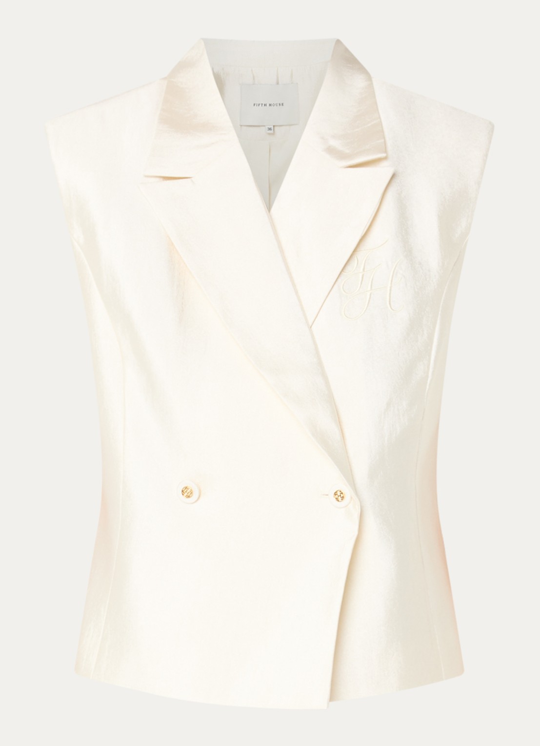 Fifth House Orlando double-breasted gilet - voorkant wit