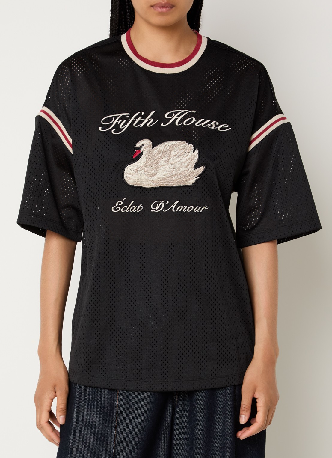 Fifth House Otilia T-shirt met print - detail zwart