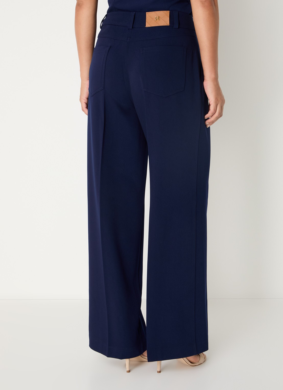 Fifth House Ozias mid waist loose fit pantalon met persplooi - achterkant royalblauw