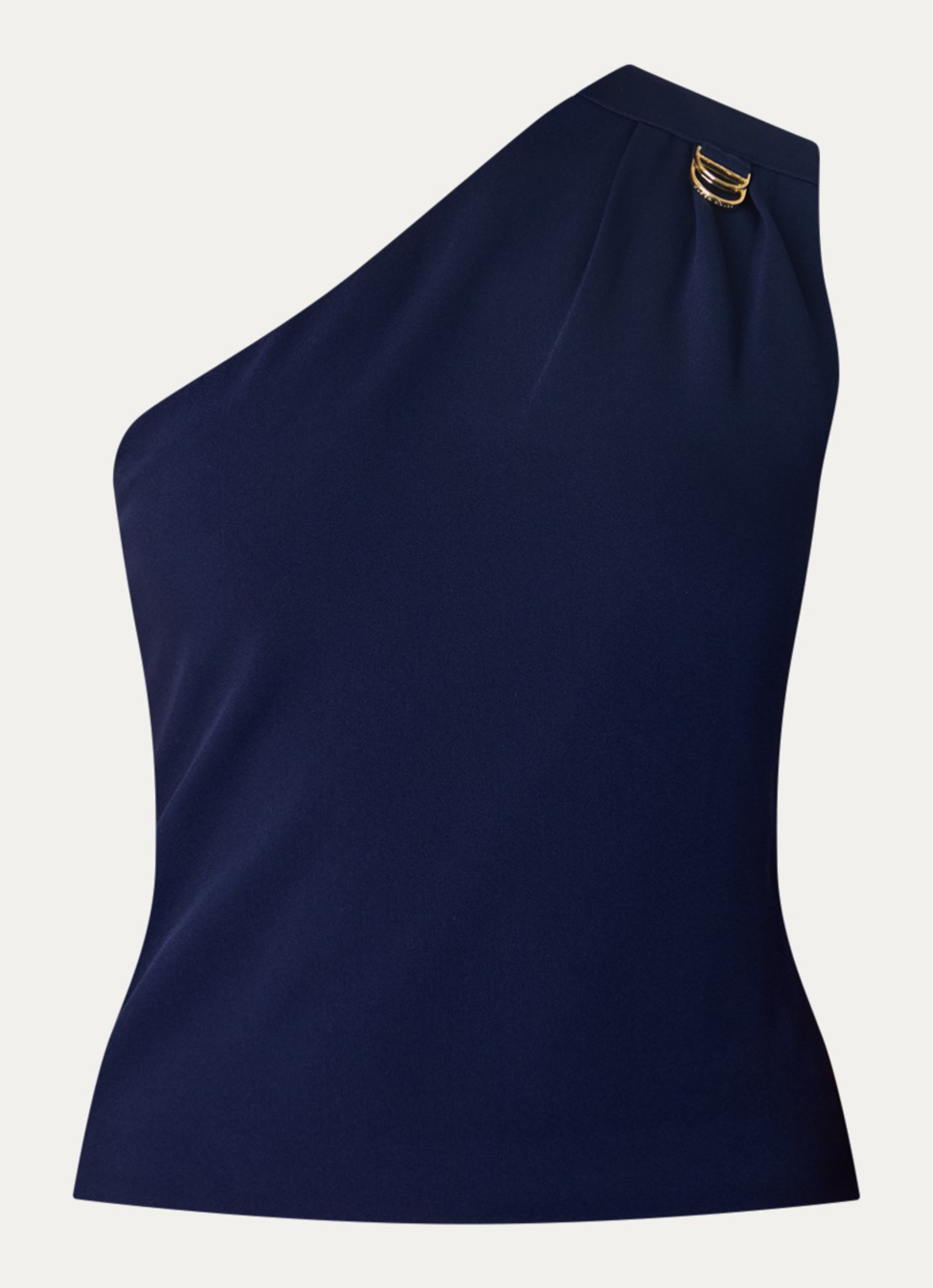 Fifth House Ozias one shoulder top met plooidetail - voorkant 2 royalblauw