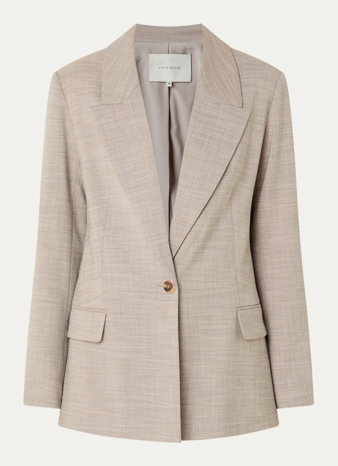 Fifth House Ozzy blazer met klepzakken - voorkant creme