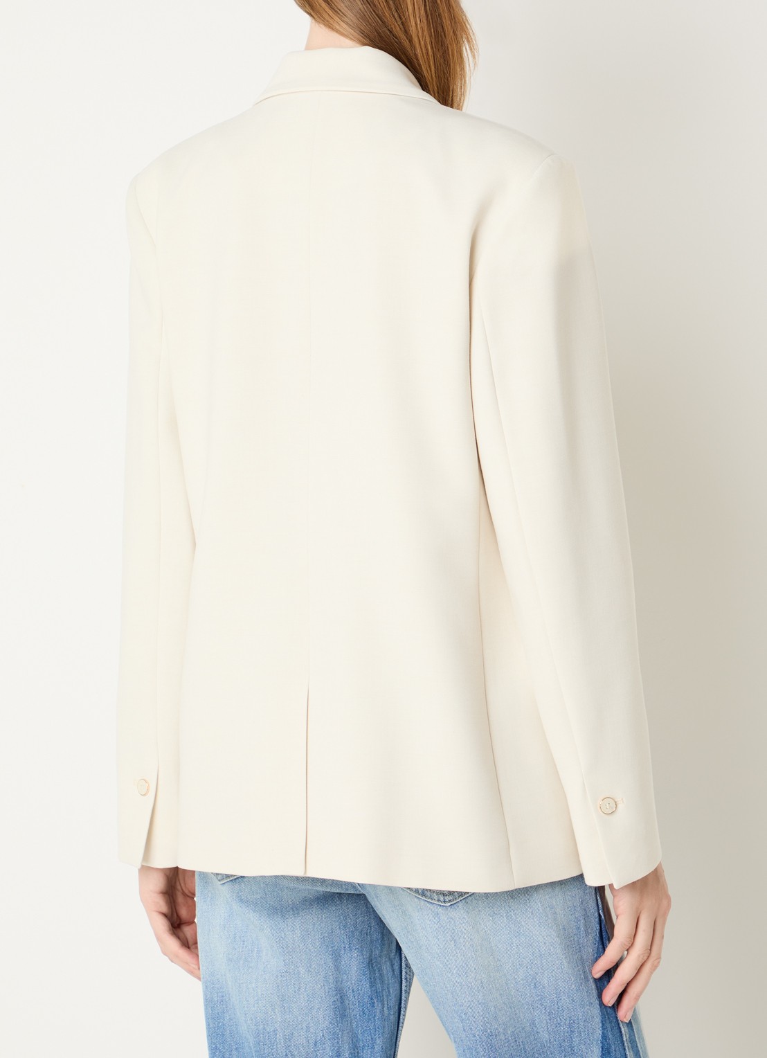 Fifth House Paradice double-breasted blazer in wolblend met klepzakken - achterkant 4 creme