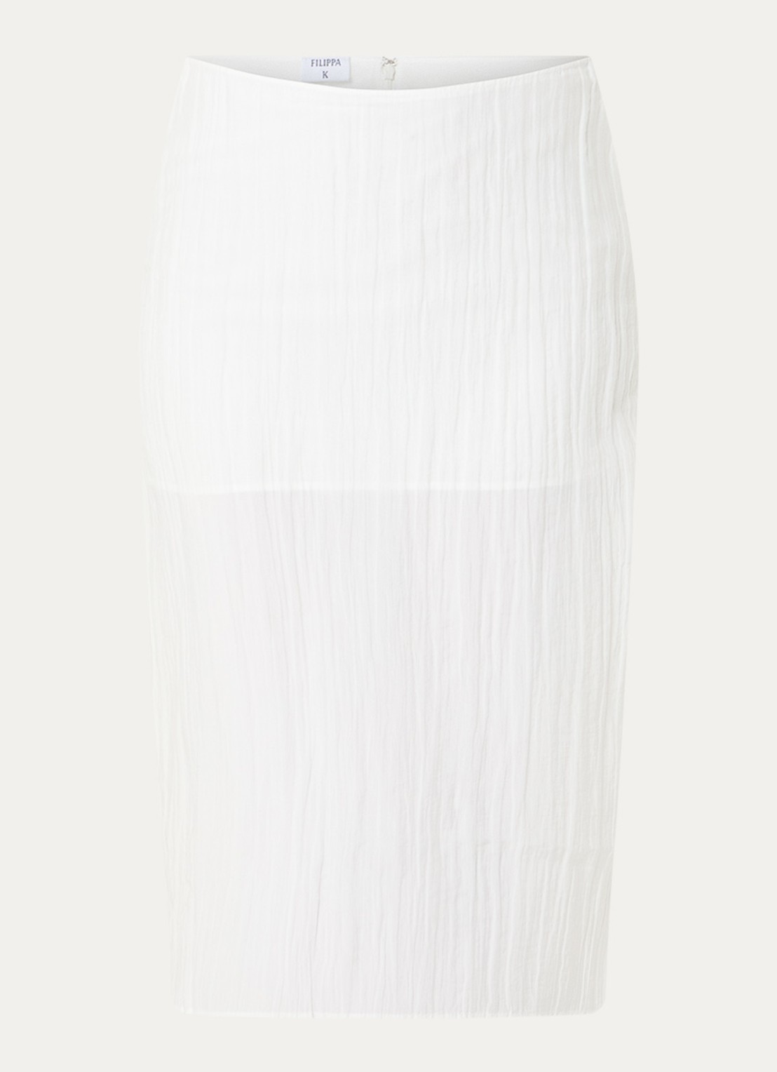 Filippa K Midi rok met structuur - voorkant 3 gebroken wit
