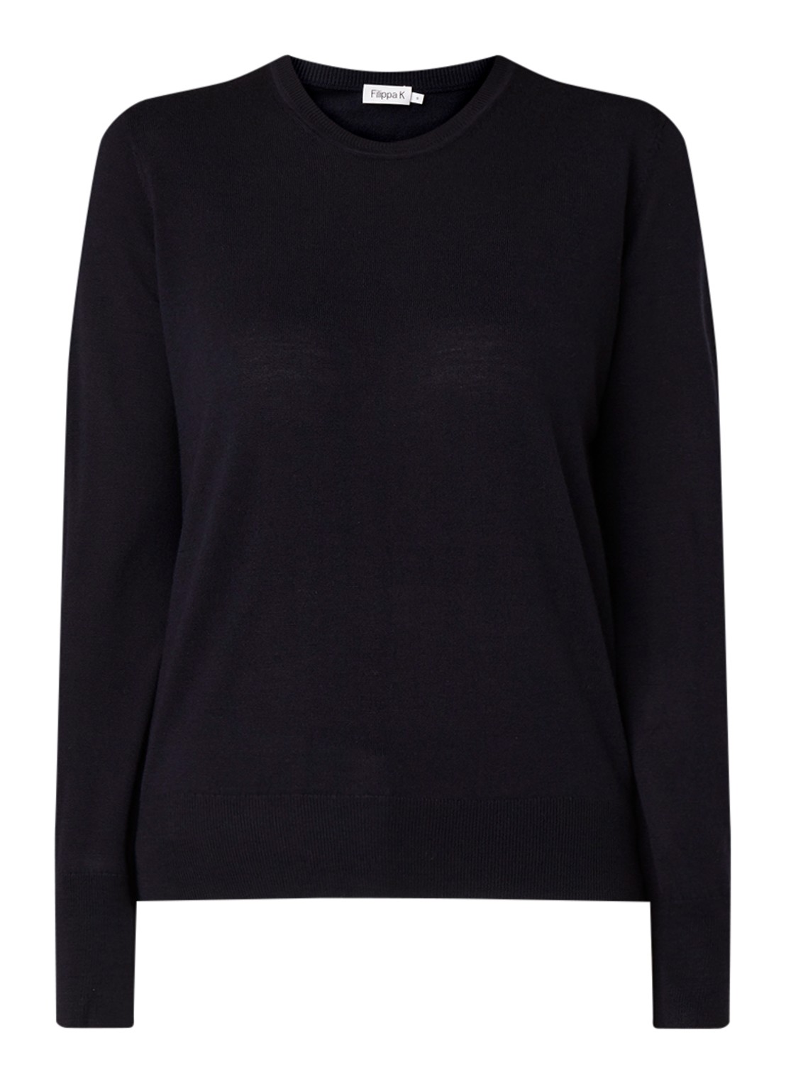 Filippa K Pullover van merino wol - voorkant 2 donkerblauw