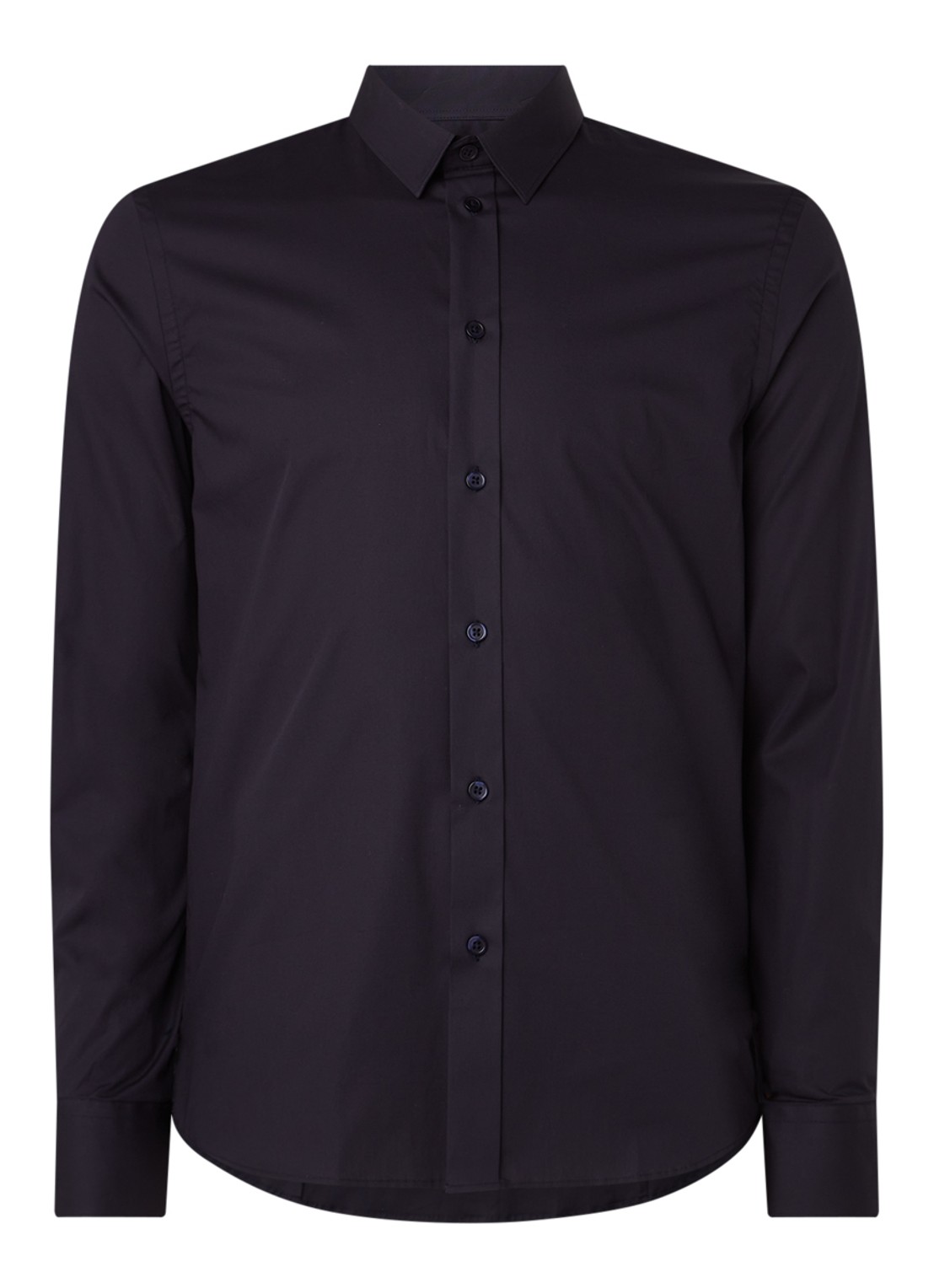 Filippa K Regular fit overhemd met stretch - voorkant 2 donkerblauw