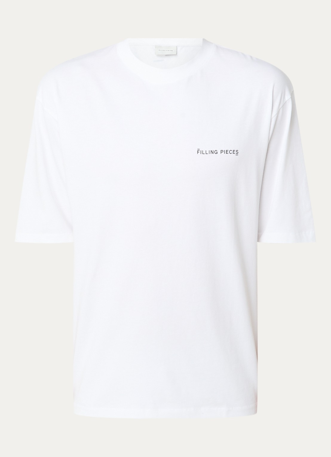 Filling Pieces Boxy T-shirt met logo - voorkant 3 wit