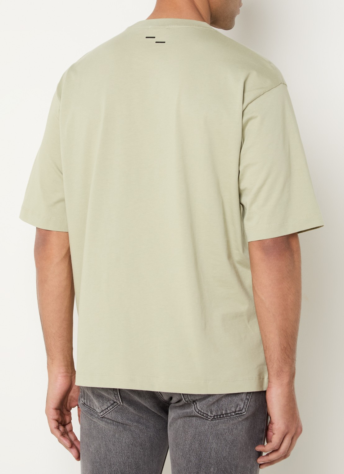 Filling Pieces Boxy T-shirt met logo - achterkant lindegroen
