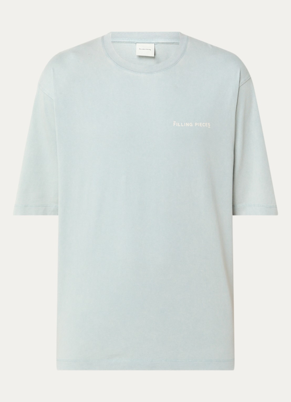 Filling Pieces Boxy T-shirt met logo - voorkant lichtblauw