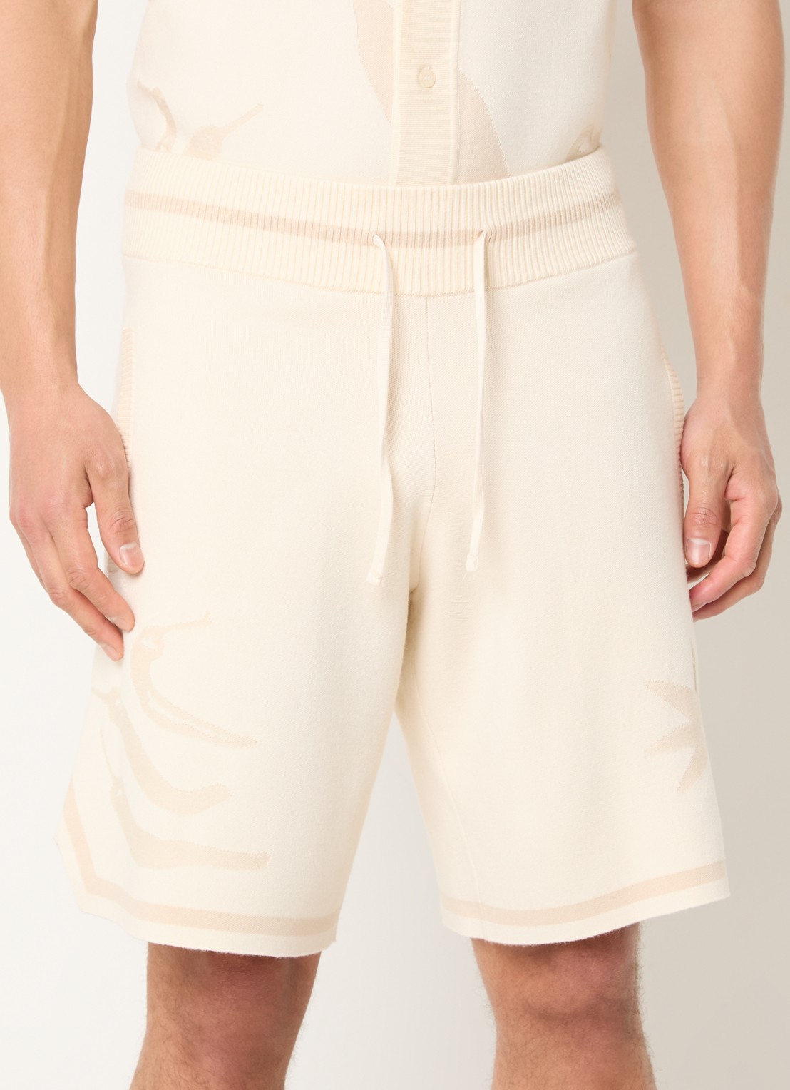 Filling Pieces Breaking Bread loose fit korte broek met print - detail creme