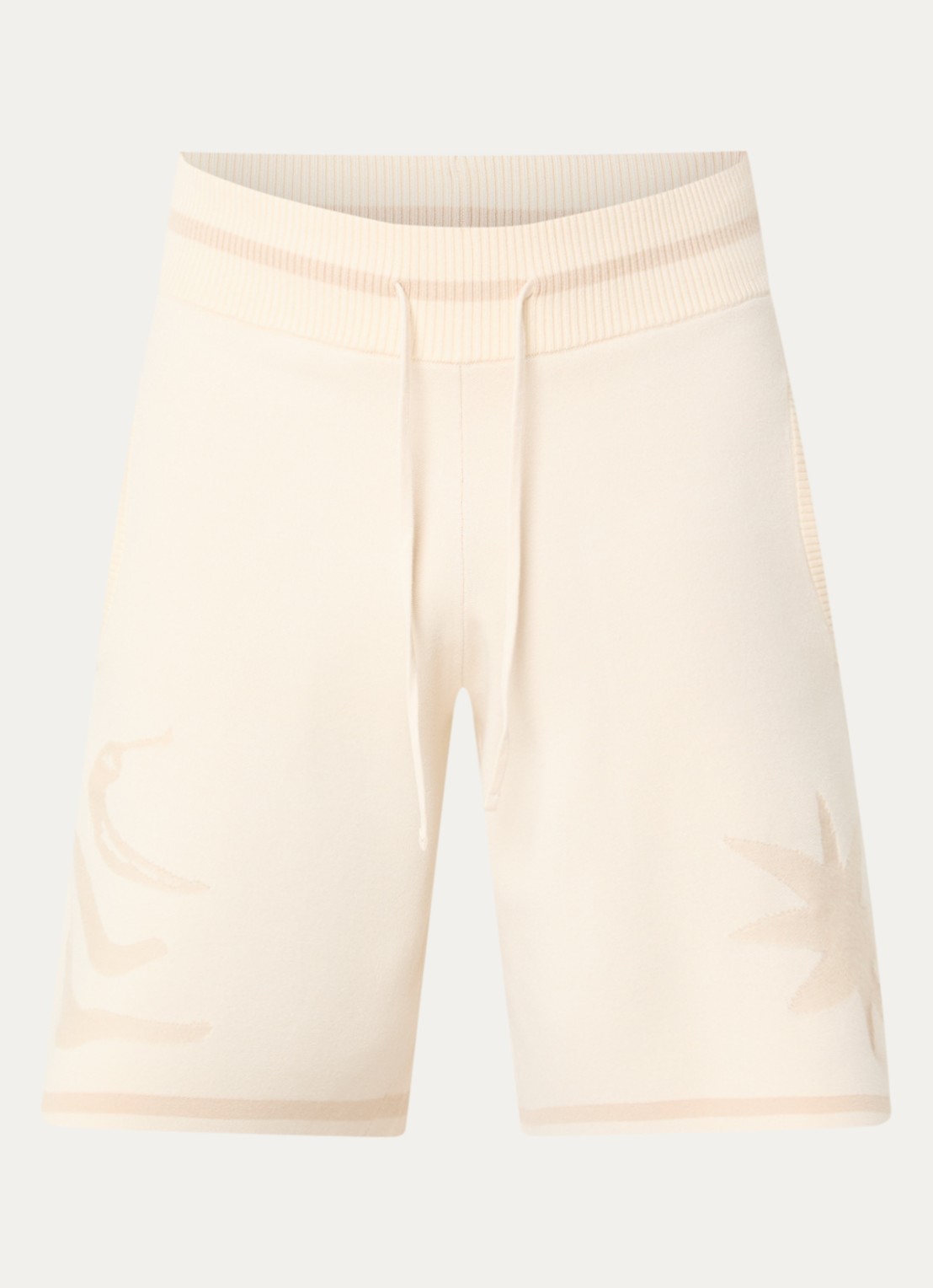 Filling Pieces Breaking Bread loose fit korte broek met print - voorkant 2 creme