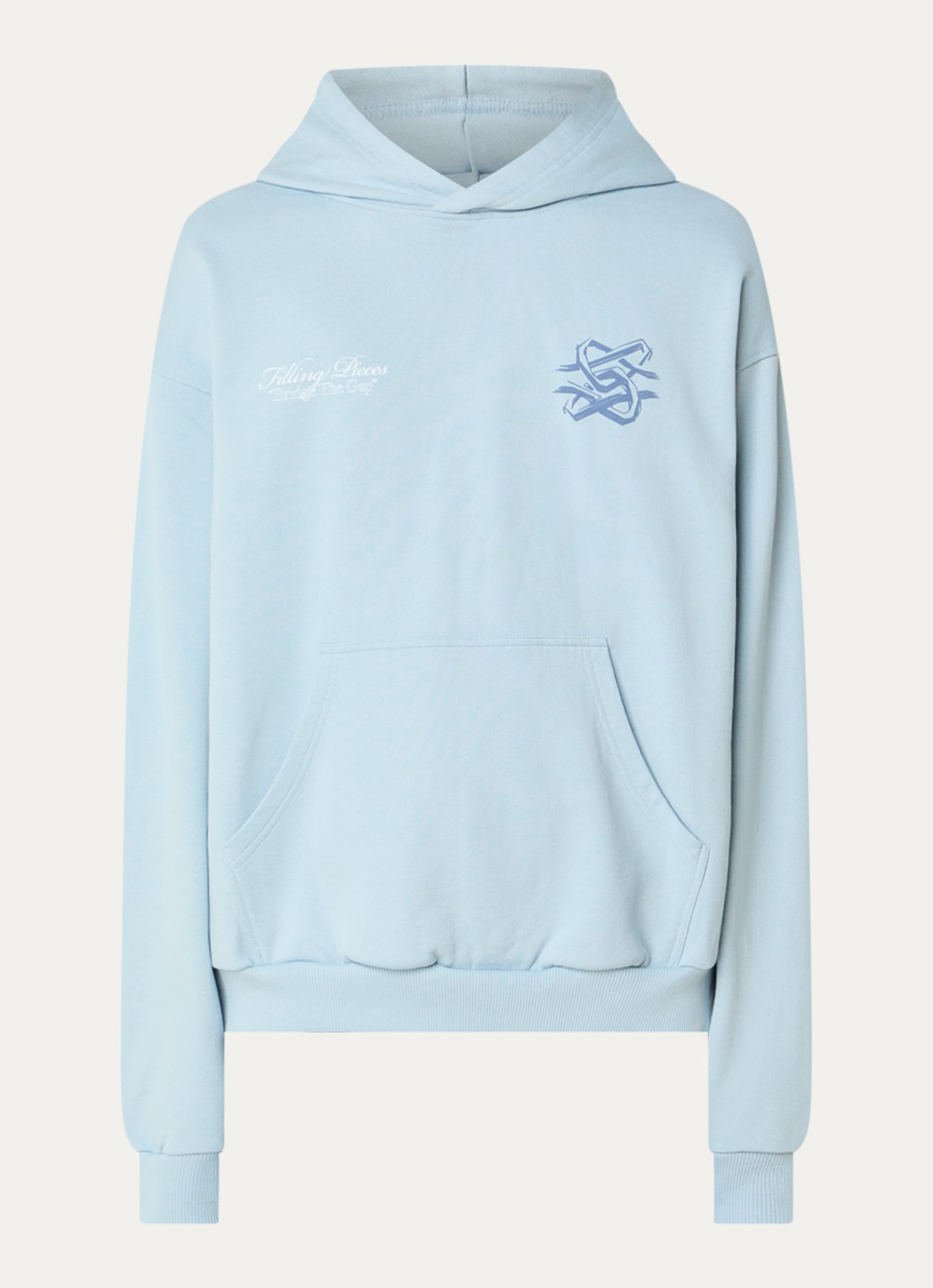 Filling Pieces Bridge the Gap hoodie met logo- en backprint - voorkant 4 lichtblauw