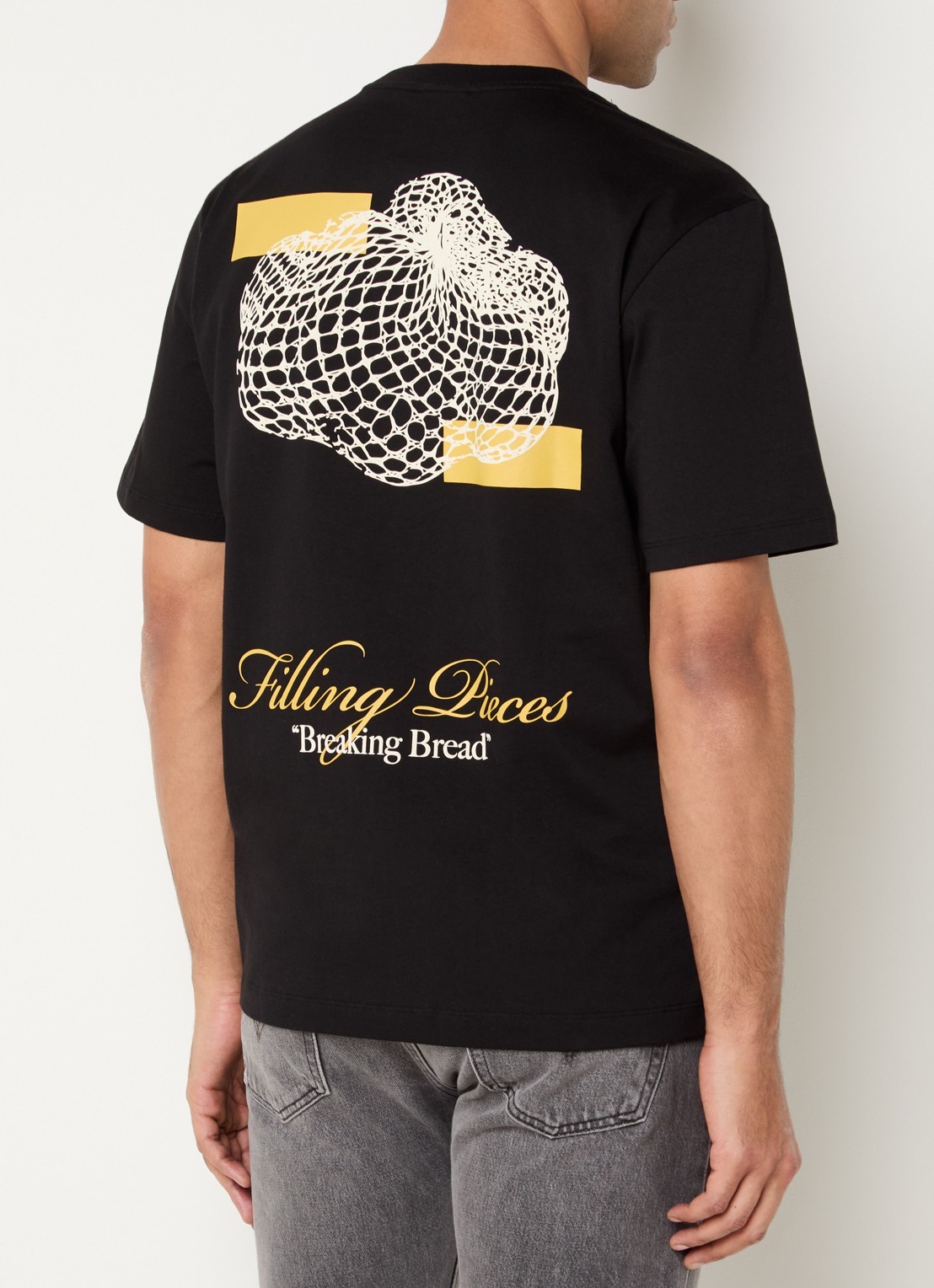 Filling Pieces Citrus T-shirt met logo- en backprint - detail 4 zwart