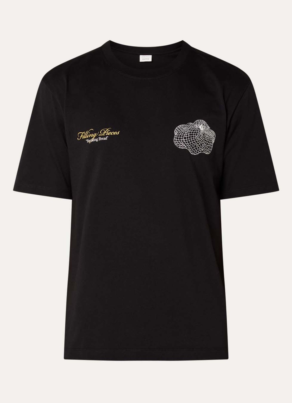 Filling Pieces Citrus T-shirt met logo- en backprint - voorkant zwart