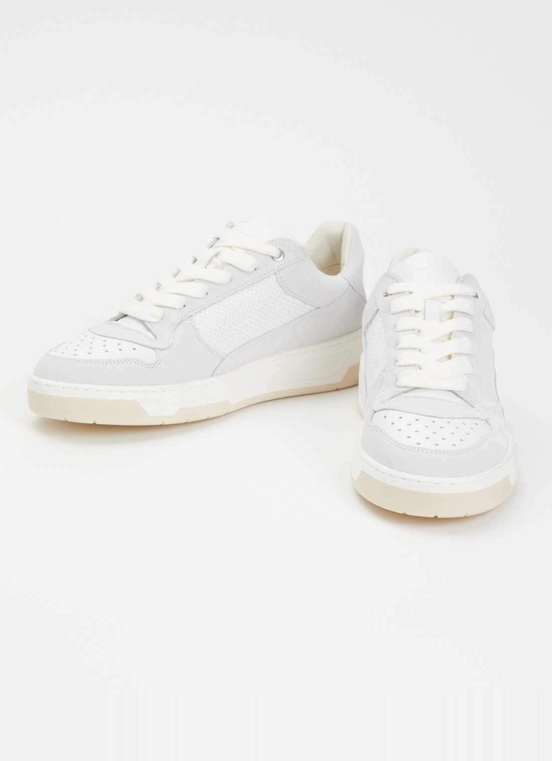 Filling Pieces Cruiser Neat sneaker van suède met details van leer - detail 3 gebroken wit