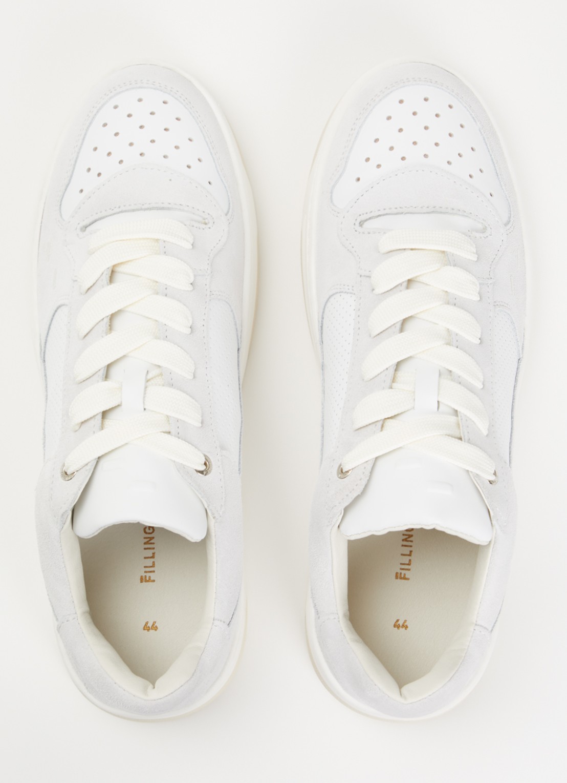 Filling Pieces Cruiser Neat sneaker van suède met details van leer - detail 4 gebroken wit