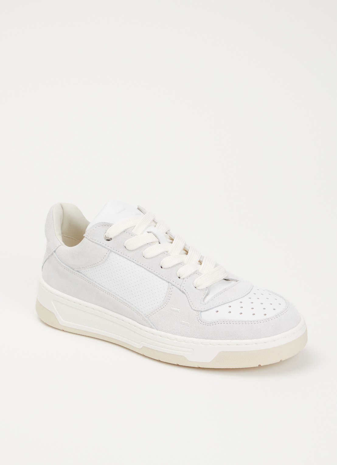 Filling Pieces Cruiser Neat sneaker van suède met details van leer - voorkant 2 gebroken wit