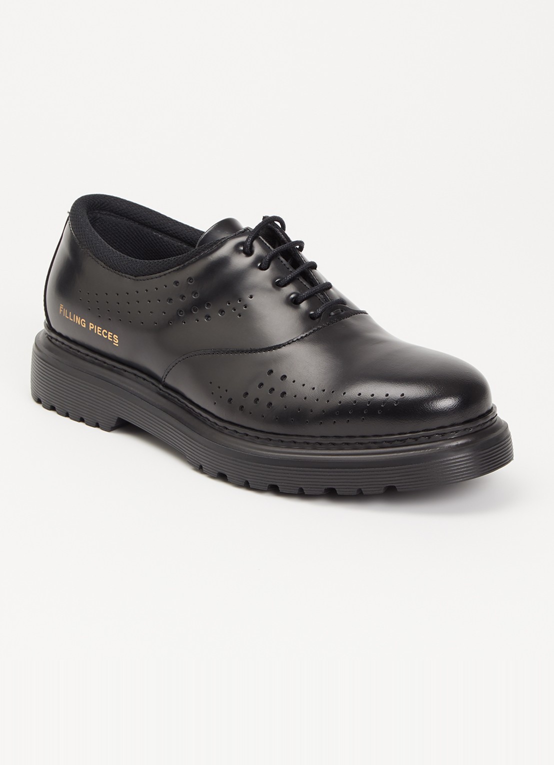 Filling Pieces Derby Gradient veterschoen van leer - voorkant zwart