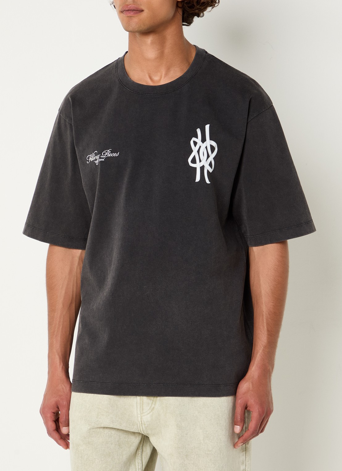 Filling Pieces Film Strip T-shirt met logo- en backprint - achterkant 4 zwart