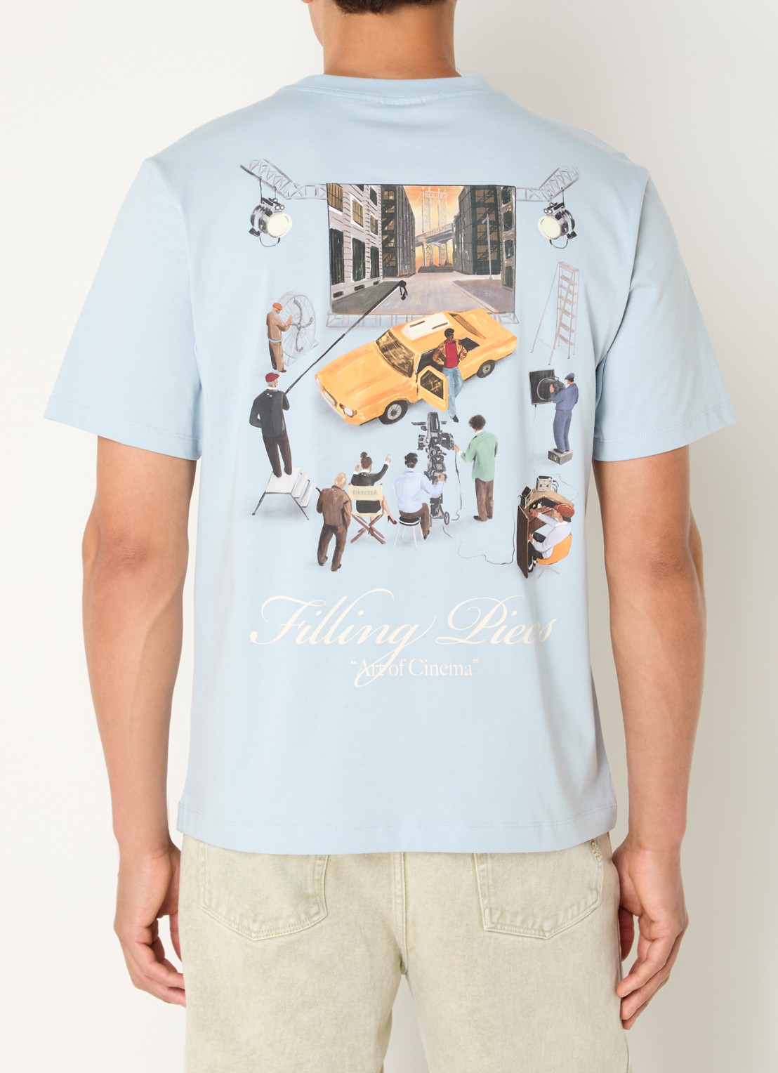 Filling Pieces Film T-shirt logo- en backprint - detail 4 lichtblauw