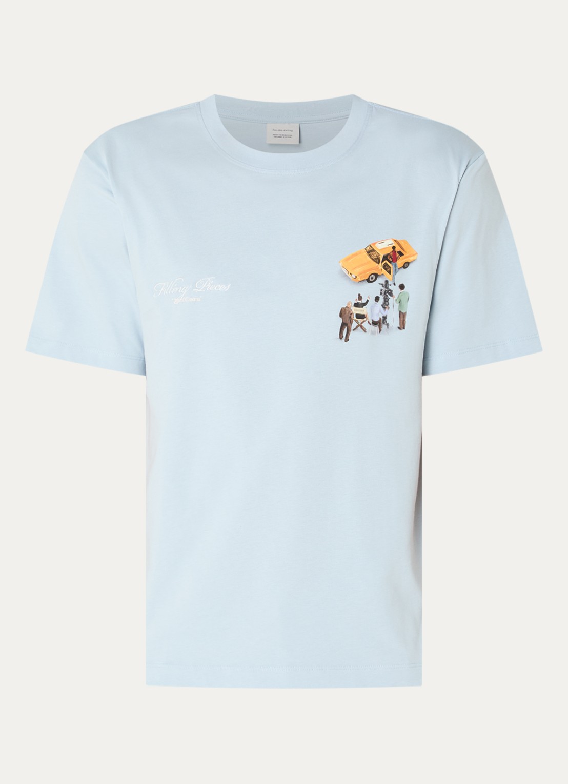Filling Pieces Film T-shirt logo- en backprint - voorkant 2 lichtblauw