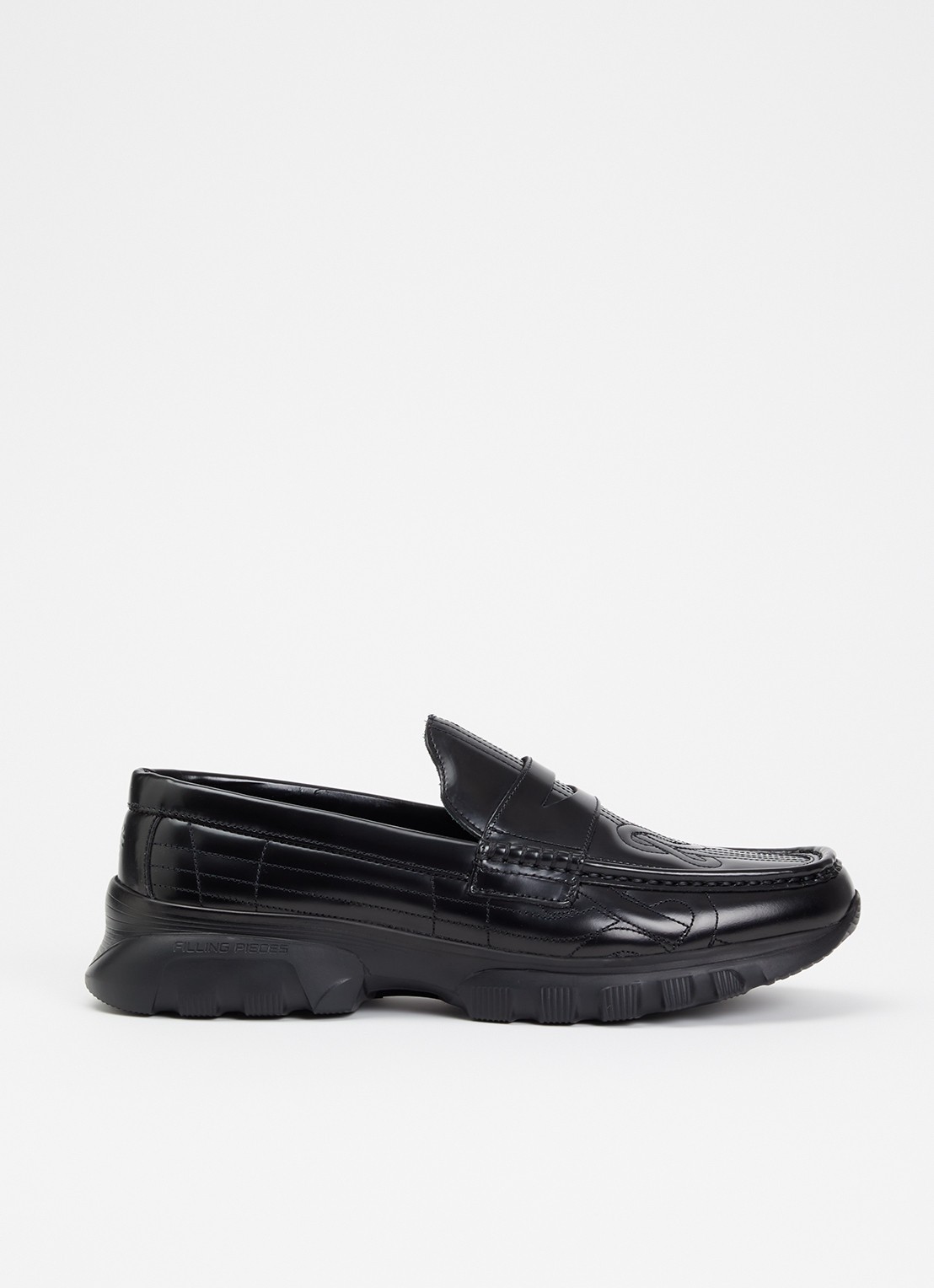 Filling Pieces Hybrid loafer van leer - voorkant 5 zwart