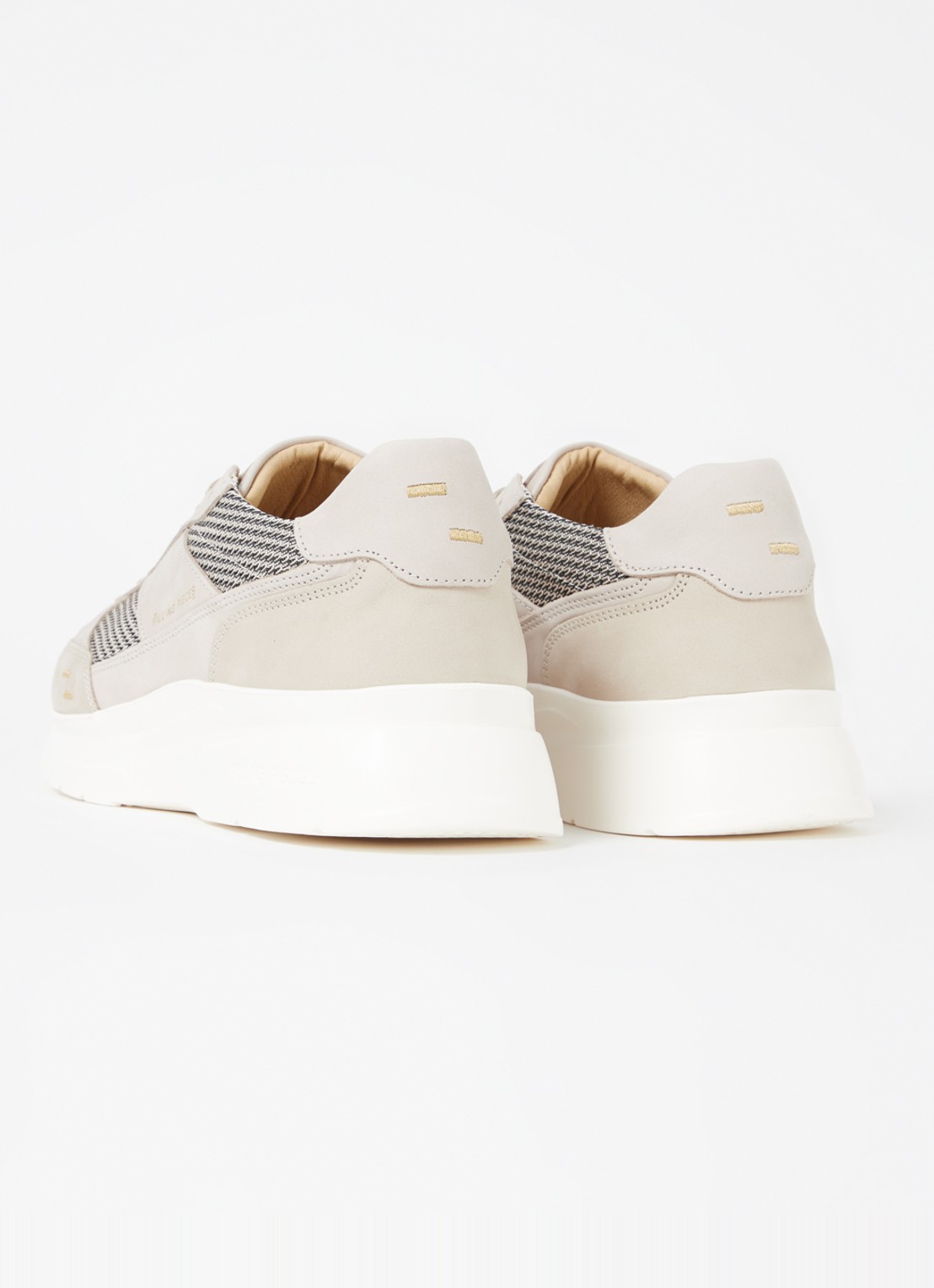 Filling Pieces Jet Runner sneaker van mesh met nubuck details - achterkant lichtgrijs