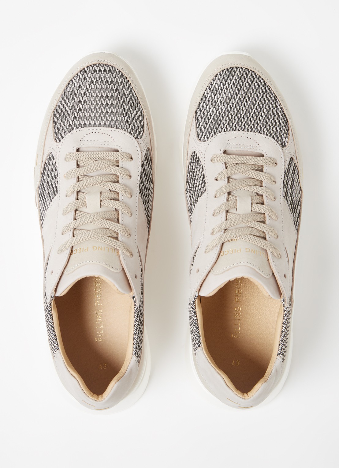 Filling Pieces Jet Runner sneaker van mesh met nubuck details - detail 5 lichtgrijs