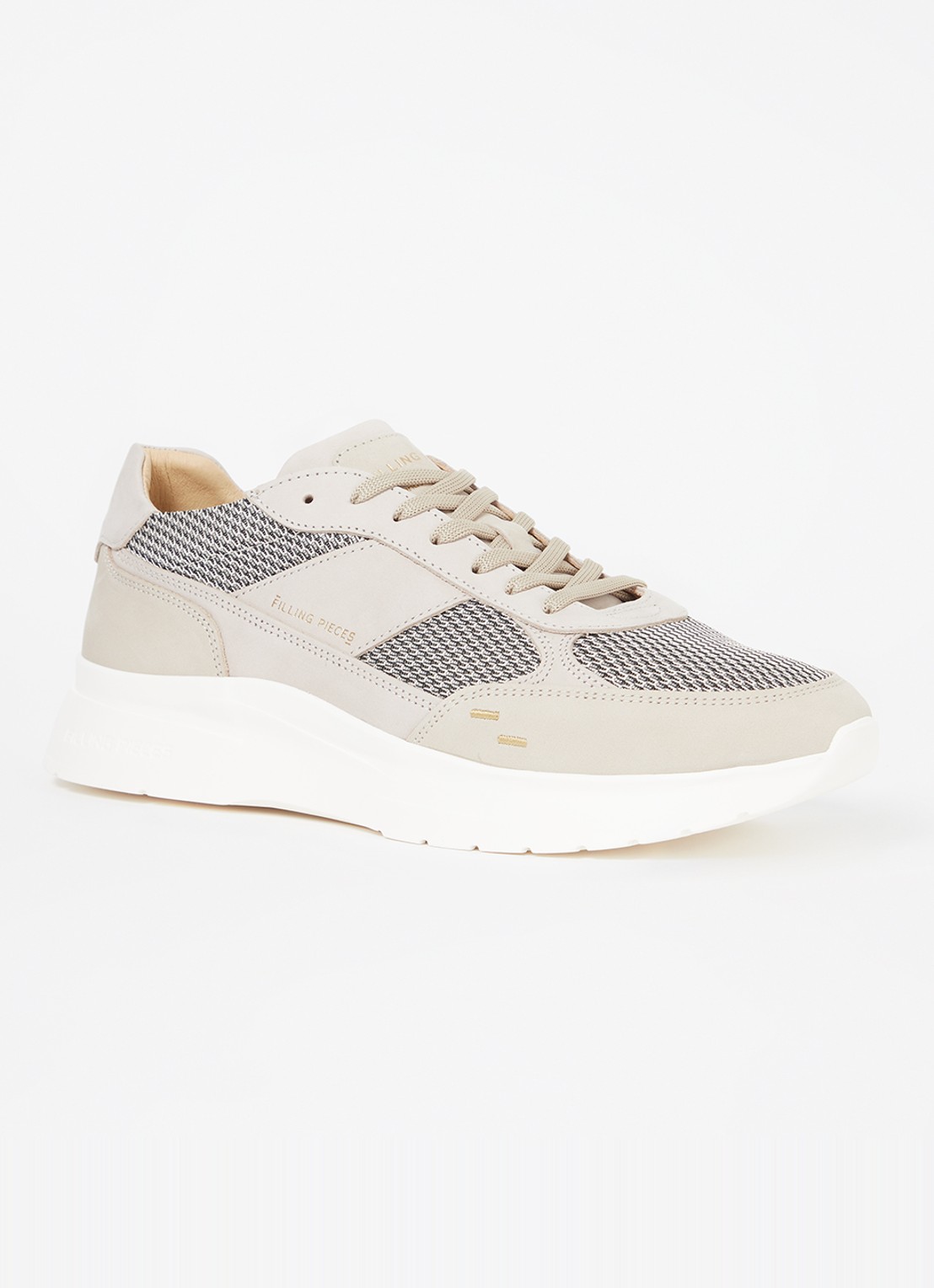 Filling Pieces Jet Runner sneaker van mesh met nubuck details - voorkant 2 lichtgrijs