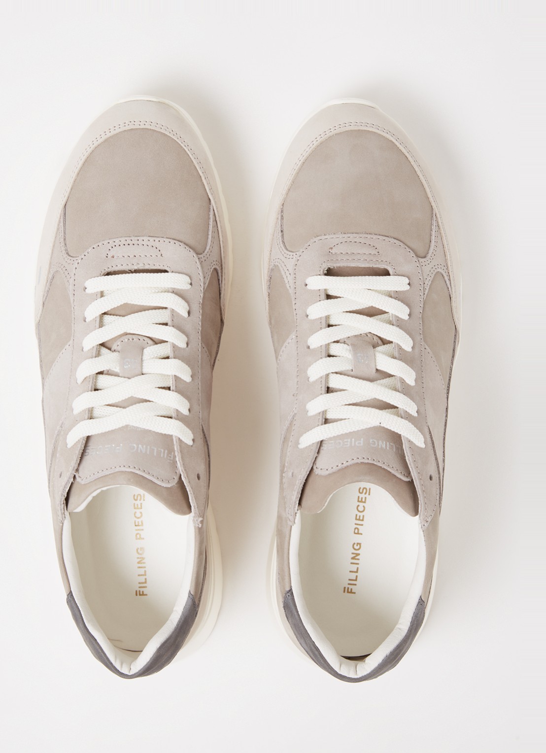 Filling Pieces Jet Runner sneaker van nubuck - detail 3 lichtgrijs