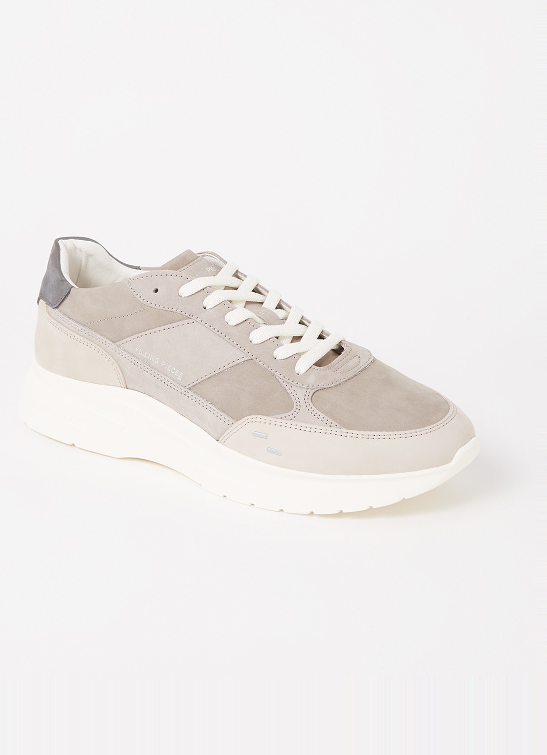 Filling Pieces Jet Runner sneaker van nubuck - voorkant 6 lichtgrijs
